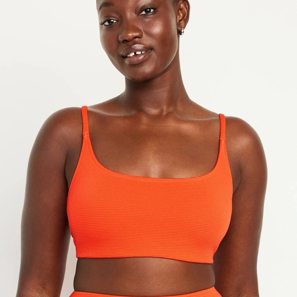 NWT OLD NAVY Scoop-Neck Bikini Swim Top Color: Orange Textured low scoop neck - Picture 5 of 10